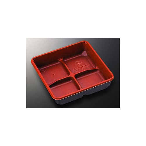 中央化学 弁当容器 CT 2段幕の内 上 赤-BK 本体画像