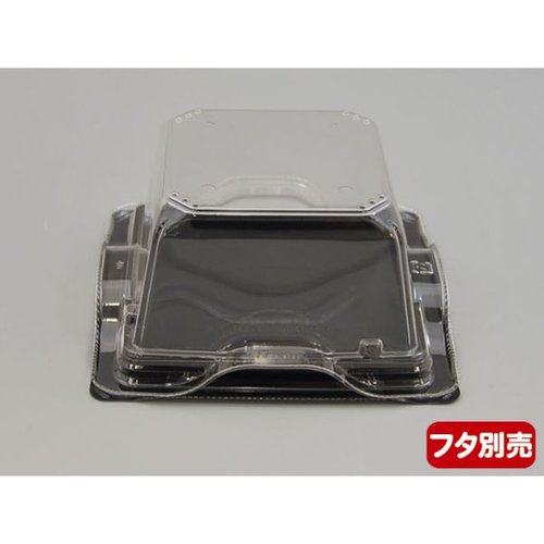 フルーツ容器 バイオカップ キューブ 13-60B ゲイト 穴4H リスパック 透明なバイオカップが正面から見える様子で、上部には4つの穴が開いている。
