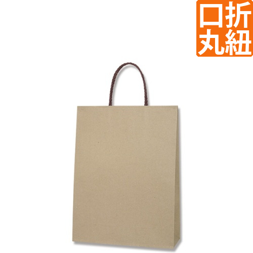 手提げ紙袋（茶・口折丸紐・幅320×マチ115×高さ420mm）画像