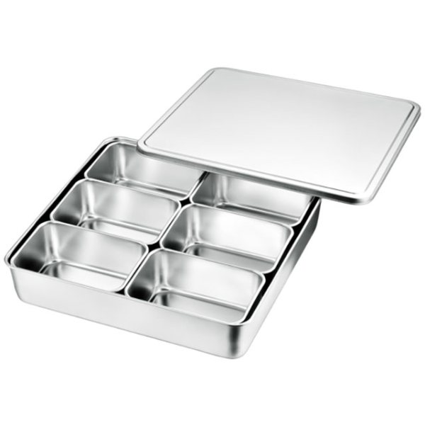 調味料入れ AG18-8 中型調味料入バット6ヶ入 田型 赤川器物製作所画像