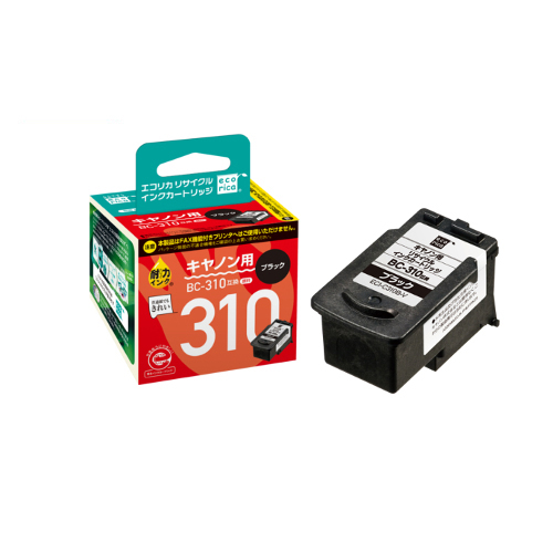 ﾘｻｲｸﾙｲﾝｸｶｰﾄﾘｯｼﾞ ﾌﾞﾗｯｸ(顔料) [ｷﾔﾉﾝ:BC-310互換] ECI-C310B-V 1個画像