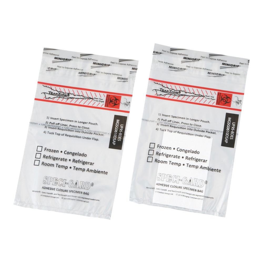 検体輸送バッグ・再利用防止 パッド付 1000枚入