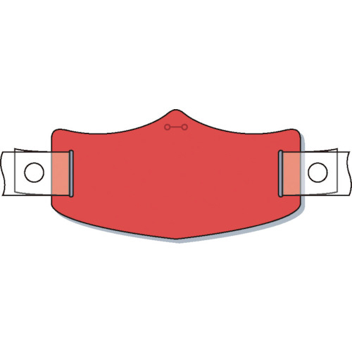 e帽章 赤無地 ﾍﾙﾒｯﾄ用樹脂ﾊﾞﾝﾄﾞ付 1枚画像