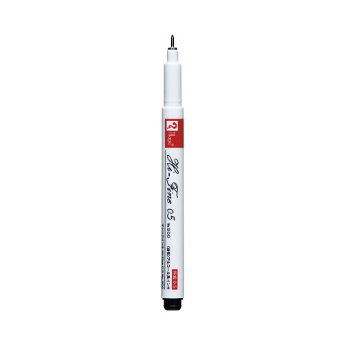 マジックインキ Hi-Fine No.900 黒 パッケージの側面に大きくロゴが描かれた状態。