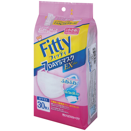 ﾌｨｯﾃｨ 7DAYSﾏｽｸEXﾌﾟﾗｽ やや小さめｻｲｽﾞ 1箱(30枚)画像