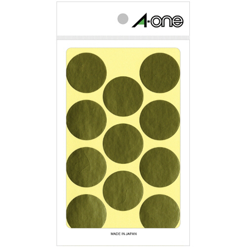 ｶﾗｰﾗﾍﾞﾙ 丸型 直径30mm 金 1ﾊﾟｯｸ(88片:11片×8ｼｰﾄ)画像