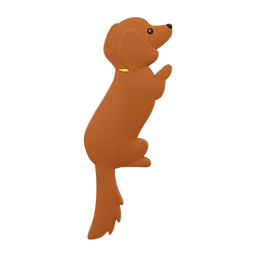 マグネットフック 犬 フック マグネットタイプ 引っ掛け ミニチュアダックスフンド 犬のデザインが施されたマグネットフックの横からの視点