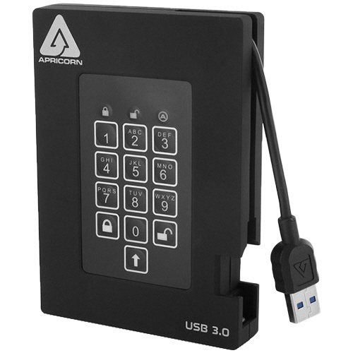 Aegis　Fortress　暗証番号対応ポータブルHDD　500GB　1台