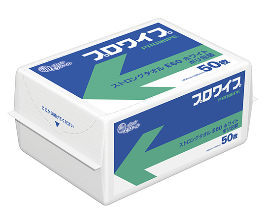 エリエール プロワイプ ストロングタオルE60 ホワイトポリ包装50 1ケース（50枚×18袋入）画像