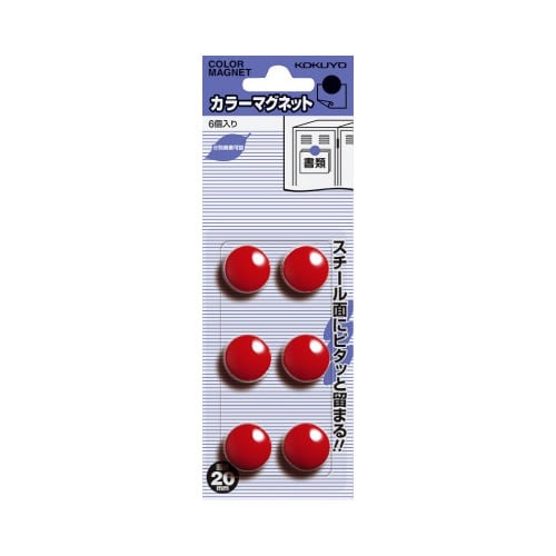 カラーマグネット　直径２０ｍｍ　６個入　赤画像