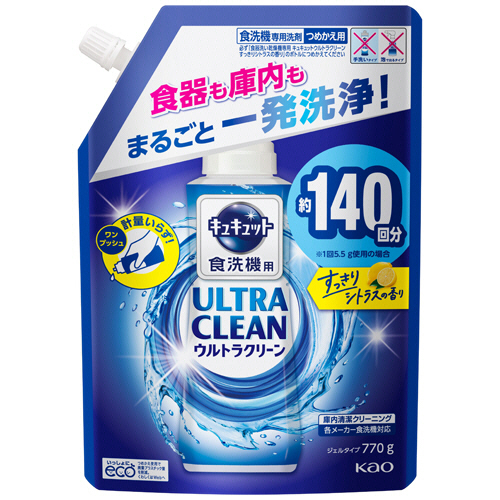 食器洗い乾燥機専用ｷｭｷｭｯﾄ ｳﾙﾄﾗｸﾘｰﾝ すっきりｼﾄﾗｽの香り 詰替 770g 1個画像