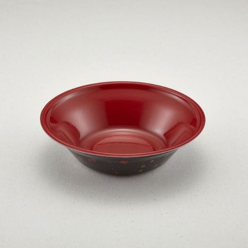 どんぶり容器 あさどん 190 耐熱黒まきえ内赤 青葉紙業 [ケース販売]