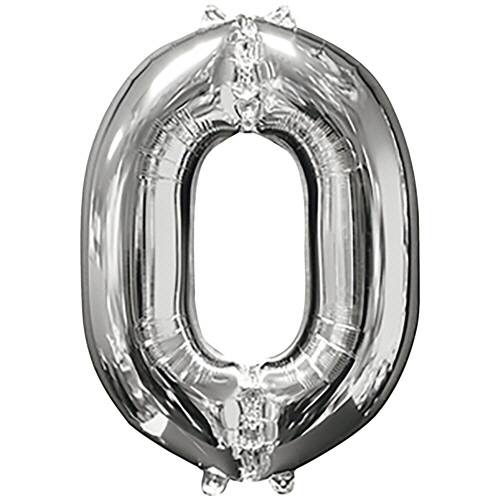 ﾚﾀｰﾊﾞﾙｰﾝ 数字 ｢0｣ ｼﾙﾊﾞｰ 1個画像