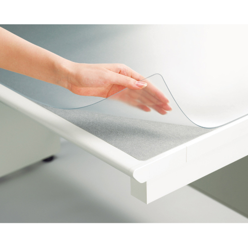 ななめｶｯﾄ ﾃﾞｽｸﾏｯﾄ(塩ﾋﾞ) OAﾀｲﾌﾟ ﾀﾞﾌﾞﾙ(下敷付) 1190×590mm ﾗｲﾄｸﾞﾚｰ 1枚画像