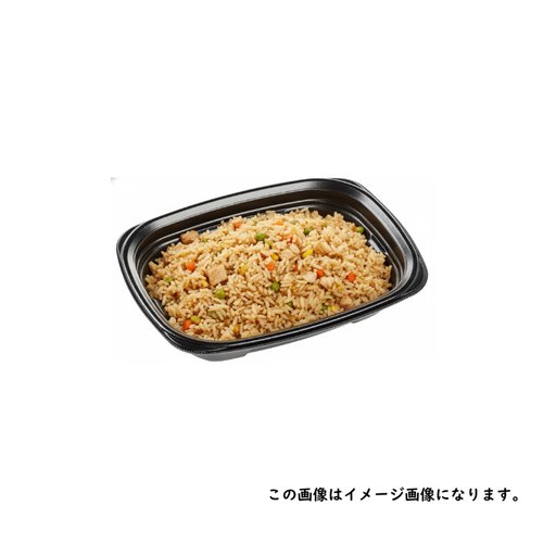 パスタ専用容器 MFPパルマ22-17 黒 本体 エフピコ 光沢のある黒い表面で、蓋が開いた状態の容器が見える。