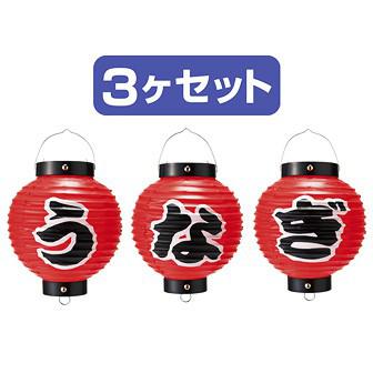 うなぎ六寸丸提灯（3ヶセット）画像