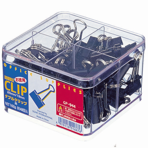 徳用ﾀﾞﾌﾞﾙｸﾘｯﾌﾟ 小(口幅19mm)中(口幅25mm)ﾐｯｸｽ 1ｹｰｽ(約48個)画像