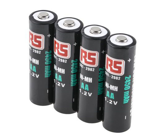 充電式単三電池 ニッケル水素 1.2V, 2450mAh 1袋（4個入）