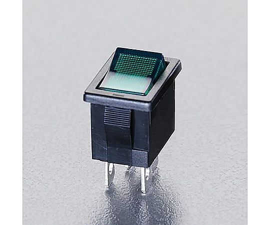 125V/ 9A ２極単投/ﾈｵﾝ球照光ﾛｯｶｰｽｲｯﾁ(緑)画像