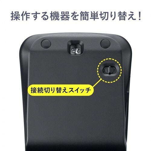 静音ワイヤレス　IR　LEDコンボマウス(3ボタン・薄型)　ブラック　1個 薄型デザインの横から見た状態