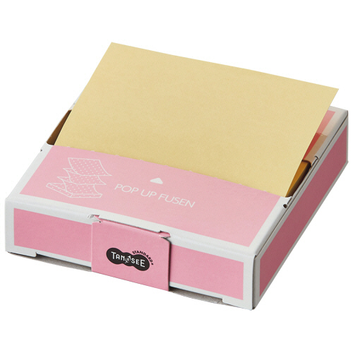 ﾎﾟｯﾌﾟｱｯﾌﾟふせん 紙箱付 75×75mm 1冊画像