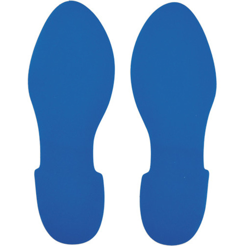 路面表示ｽﾃｯｶｰ 足型/青 QCFT-BL 280×100mm 左右各1枚/計 1組(2枚)画像