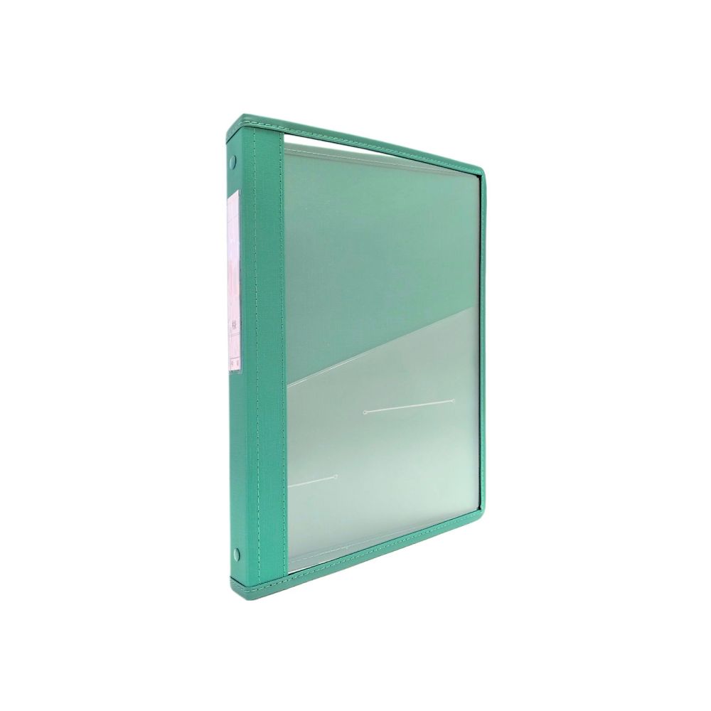 カルテブック（クリアータイプ） A4 2穴 グリーン 背幅30mm