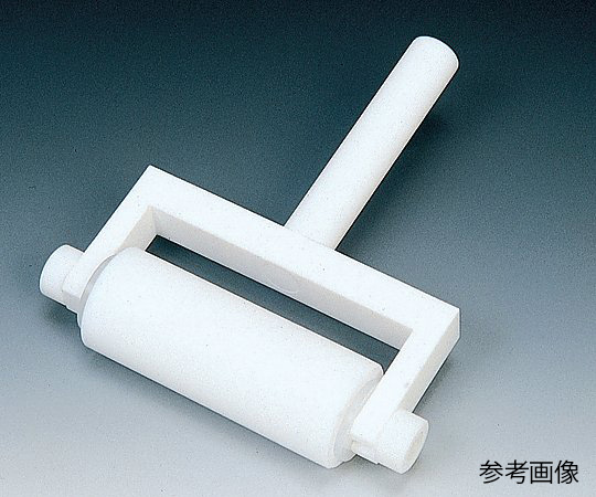 フッ素樹脂製ローラー 白いフッ素樹脂のローラーが整然と並んでいる様子