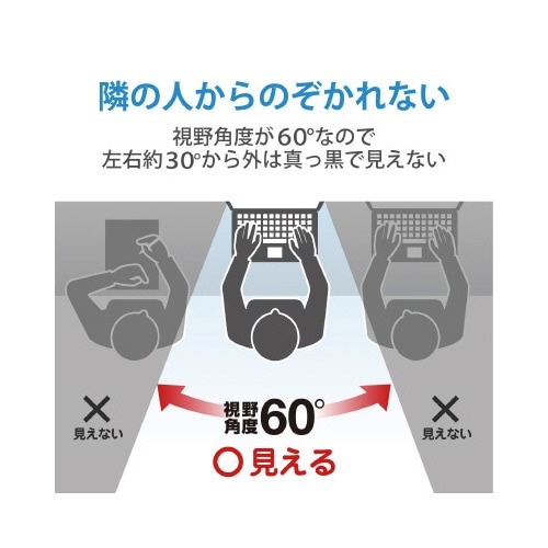 のぞき見防止フィルター 13.3Wインチ 抗菌 透明な表面を持つ、薄型のフィルターが設置されているノートパソコンの画面の様子