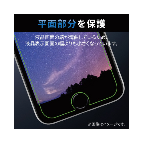 iPhoneSE　第3世代用フィルム　BLカット 透明なフィルムが光を反射し、ディスプレイサイズに合わせてカットされた状態