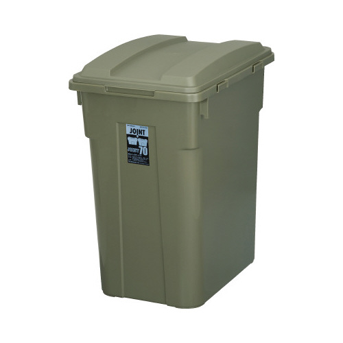 連結カラー分別ペール７０型　カーキグリーン