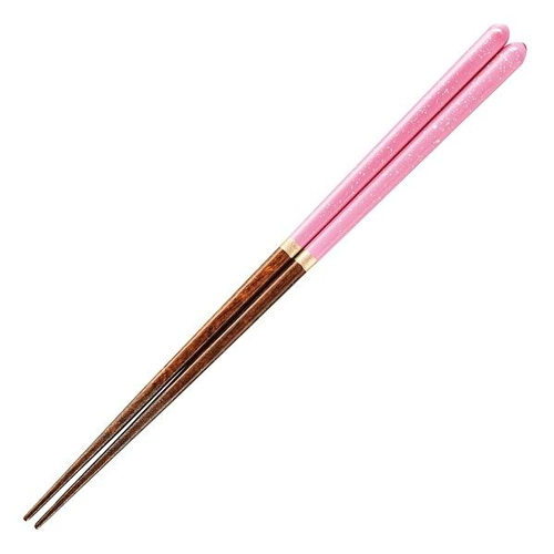 箸 23cm 誕生石 木製 天然木 ウレタン塗装 10月ピンクトルマリン画像