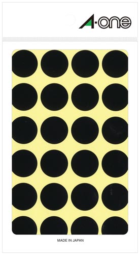 カラーラベル　丸型　２０ｍｍ径　黒