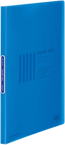 クリヤーブックカラータグ　Ａ４縦２０Ｐ　青１０冊画像