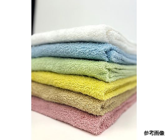 バスタオル テラカラー 60×120cm WHITE 1セット（10枚入） 清潔な白色のタオルが折りたたまれ、均一に整列した状態