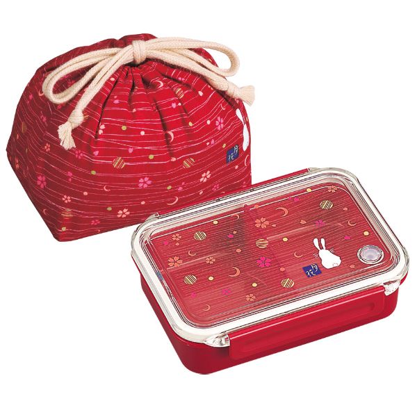 弁当容器 月花 タイトボックス巾着弁当袋付 PCL-1C画像