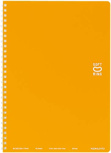 ソフトリングノートセミＢ５ドットＢ罫４０枚　橙×５画像