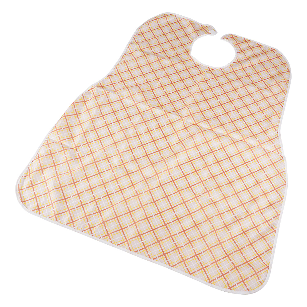 食事用エプロン　チェックピンク画像