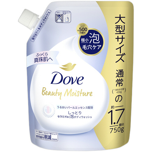 ﾀﾞｳﾞ ﾋﾞｭｰﾃｨｰﾓｲｽﾁｬｰ 泡ﾎﾞﾃﾞｨｳｫｯｼｭ しっとり つめかえ用 750g 1ﾊﾟｯｸ画像