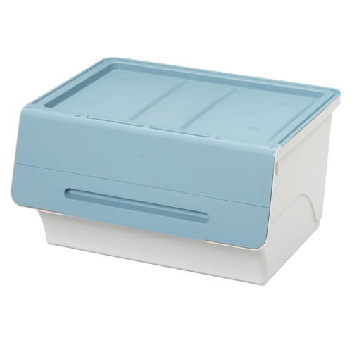 収納ボックス 前開き フロックワイド30 深型 幅57×奥行46×高さ31cm 4段階ストッパー ブルー画像