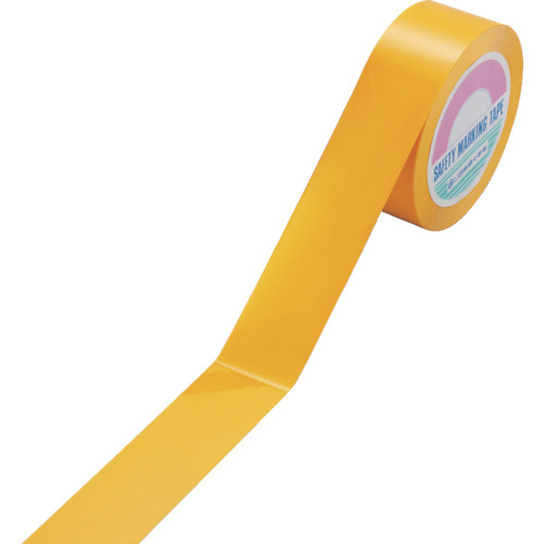 ｶﾞｰﾄﾞﾃｰﾌﾟ(ﾗｲﾝﾃｰﾌﾟ) 黄 50mm幅×100m 再剥離ﾀｲﾌﾟ 1巻画像