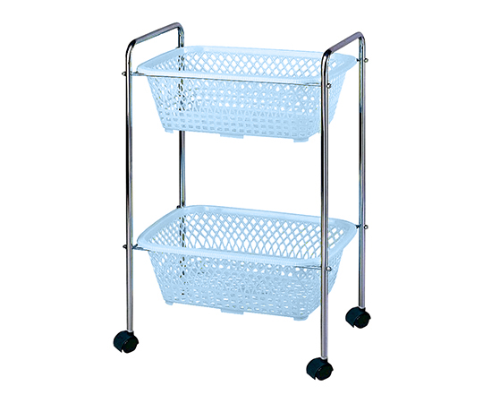 脱衣カゴ キャスター付き ブルー 515×350×750mm画像