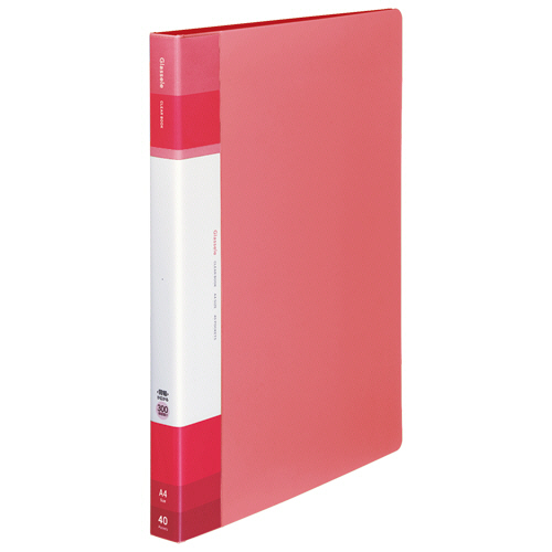 ｸﾘﾔｰﾌﾞｯｸGlassele 固定式･背P A4 40P 背幅23-34mm ｺｰﾗﾙﾋﾟﾝｸ 1冊画像