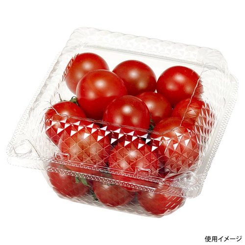 フルーツ容器 ペコペット10-10(62) エフピコチューパ 透明なプラスチック容器が横向きに並ぶ様子