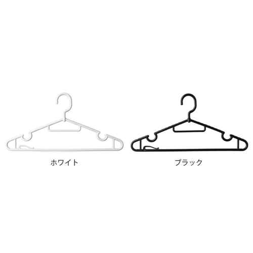 The　Hangers　ターンフックハンガー　10P　ホワイト フック部分が正面を向いているパッケージ、クリアな素材で中身が確認できる状態