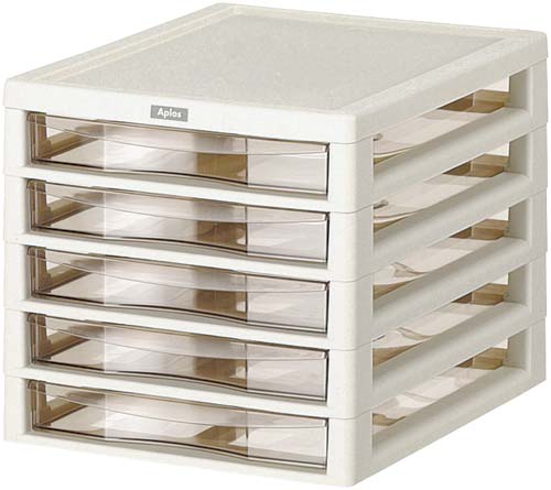 レターケース　アプロスＢ４　アイボリー浅型５段画像