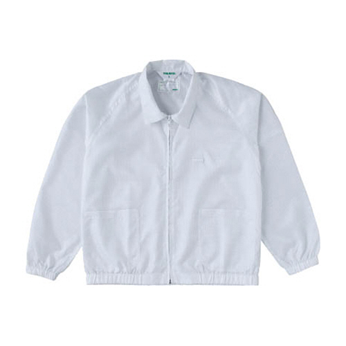 制電糸ｸﾞﾘｯﾄﾞ仕様ｼﾞｬｹｯﾄ(衿付) ﾎﾜｲﾄ LL 1着画像