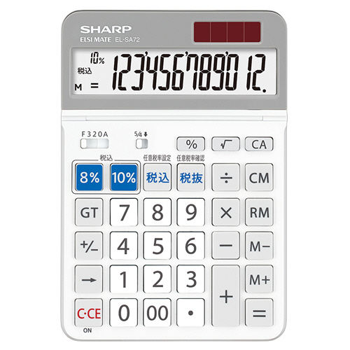 電卓 軽減税率対応ﾓﾃﾞﾙ 12桁 ｾﾐﾃﾞｽｸﾄｯﾌﾟ 1台