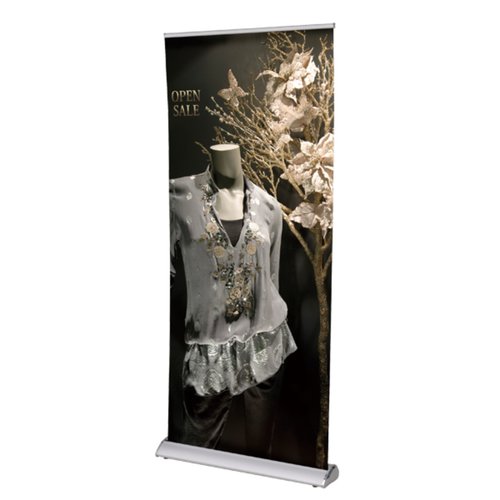イベント用品 パーフェクトロールスクリーンバナー850シルバー 友屋画像