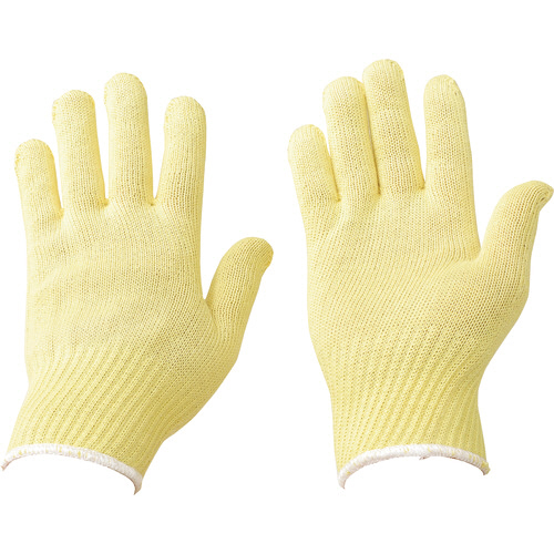 ｹﾌﾞﾗｰ編手袋 10G-S ｲｴﾛｰ/白 1双画像